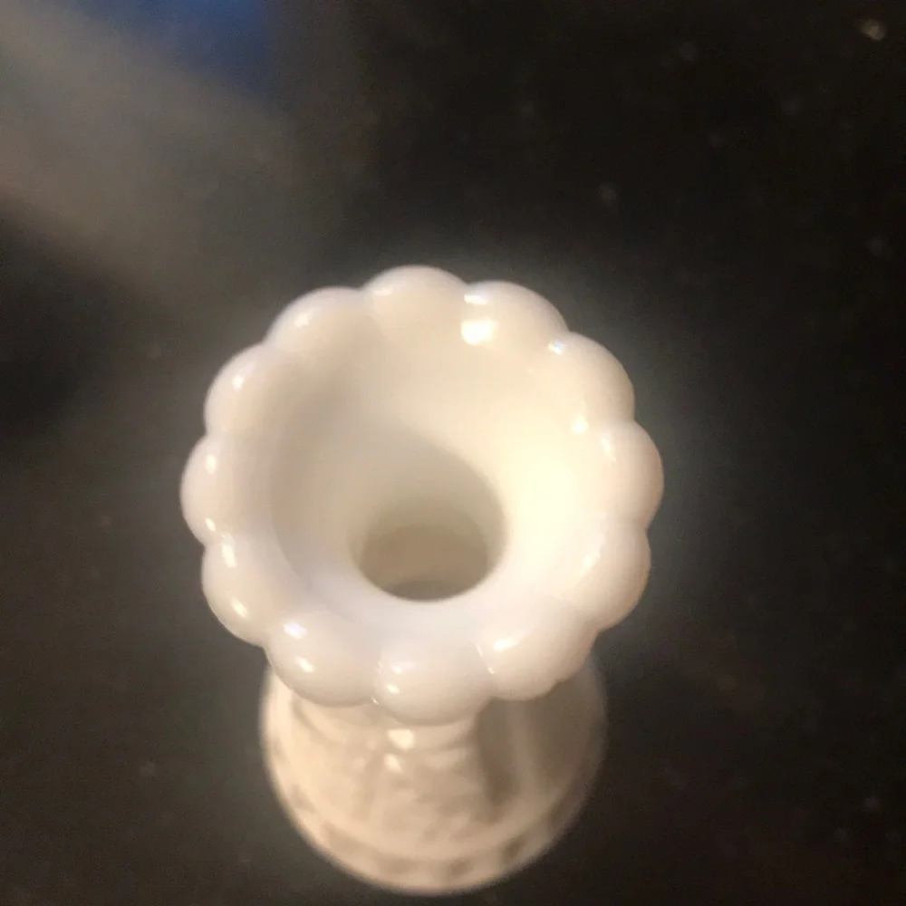 Milk glass bud vase
